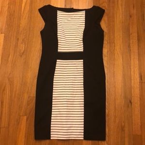 Black and white striped dress